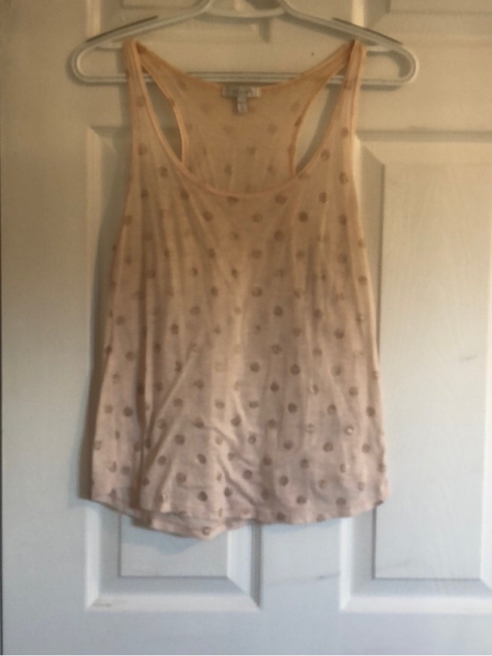 Light Pink Polka Dot Racerback Tank Top